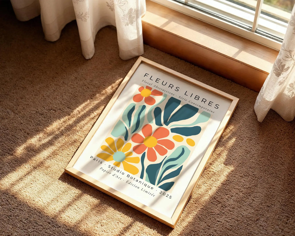 Mid Century Modern Floral Art Print | Abstract Flower Wall Poster wall art print, modern home decor, unframed artwork by Nomad & Nest