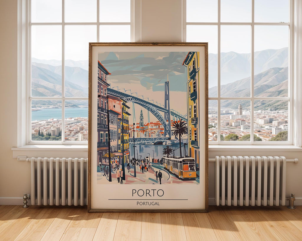 Porto Portugal Travel Poster | Douro River Print wall art print, modern home decor, unframed artwork by Nomad & Nest