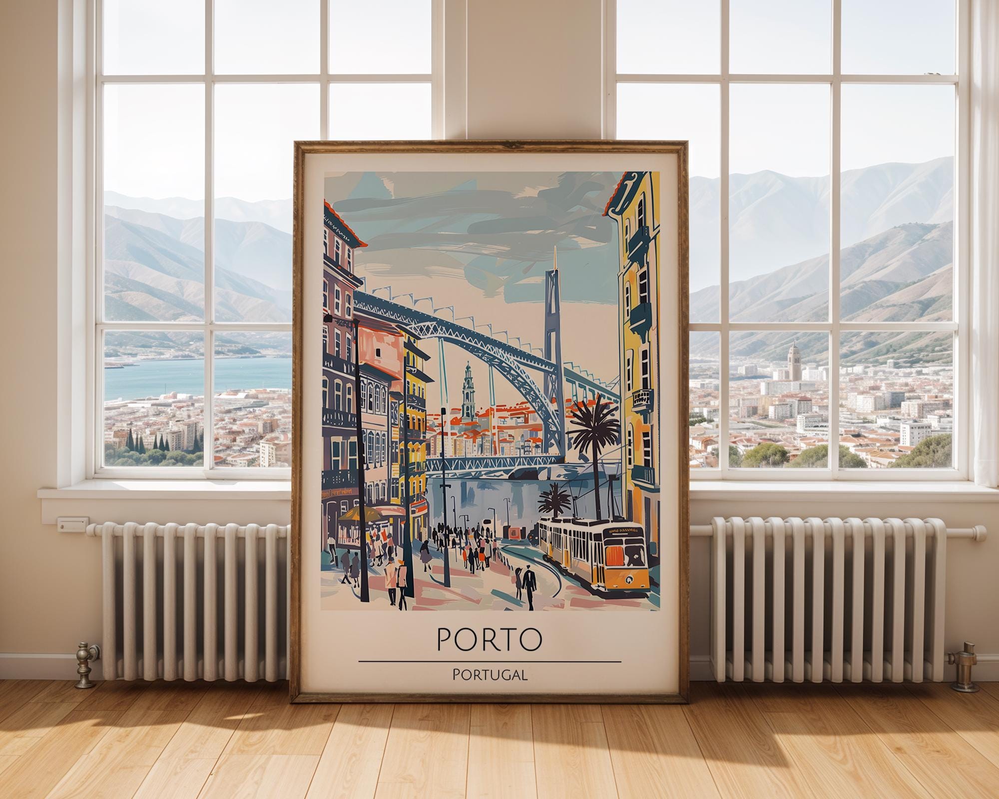 Porto Portugal Travel Poster | Douro River Print wall art print, modern home decor, unframed artwork by Nomad & Nest