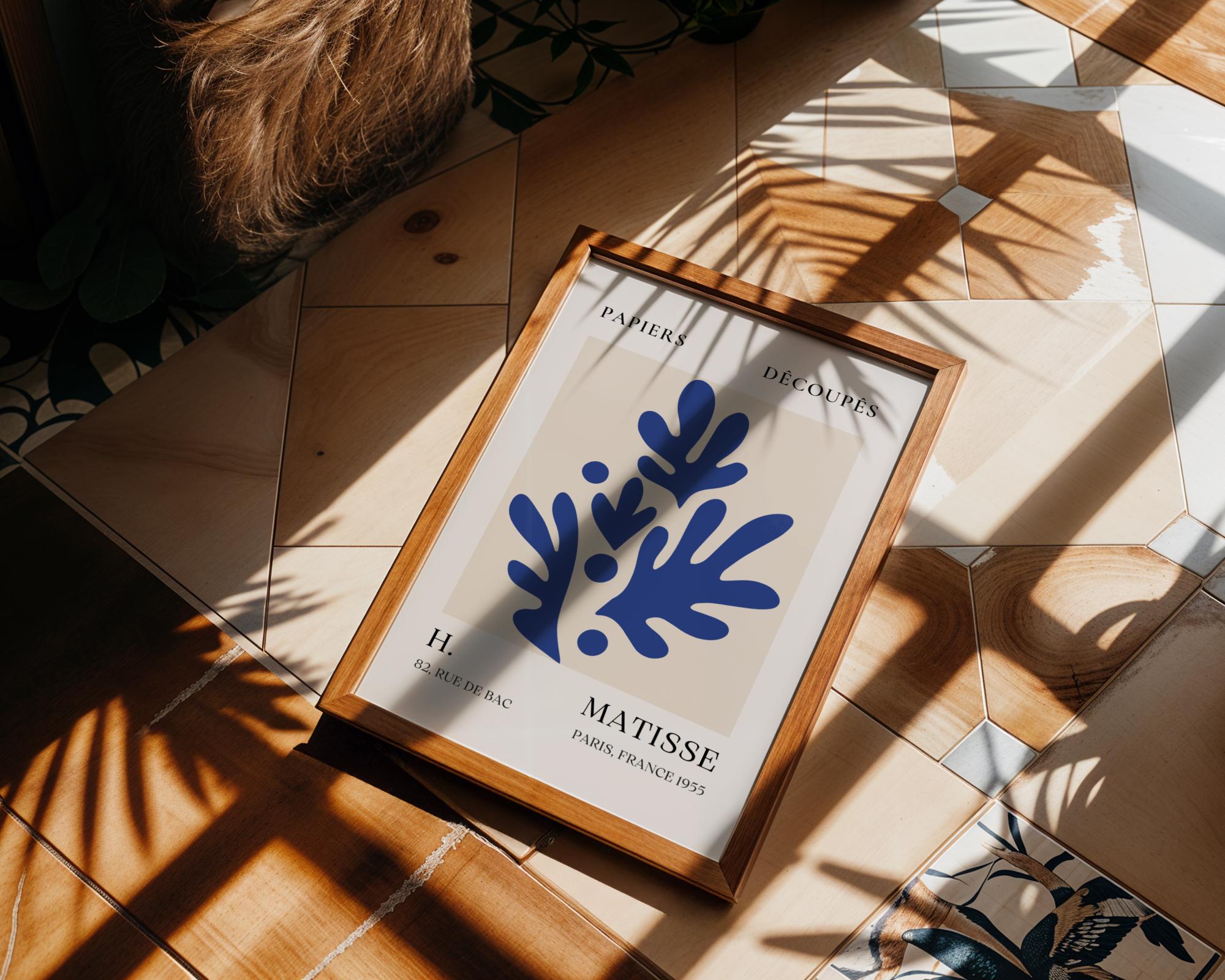 Henri Matisse Print | Blue Abstract  Art  | French Papiers Découpés Style wall art print, modern home decor, unframed artwork by Nomad & Nest