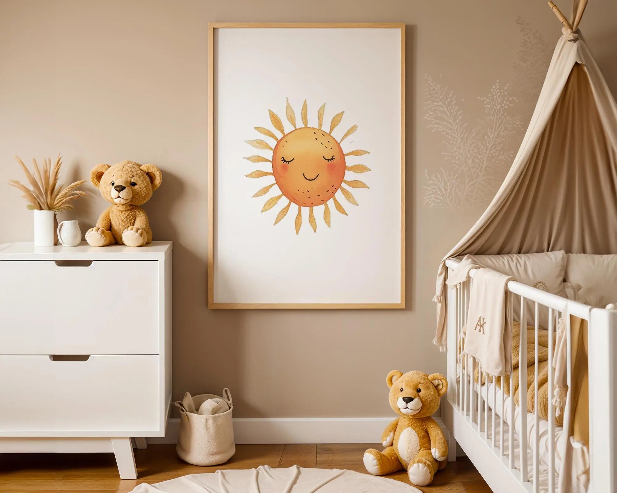 Playroom Ideas | Smiling Sun Nursery Wall Art | Happy Baby Room Decor wall art print, modern home decor, unframed artwork by Nomad & Nest