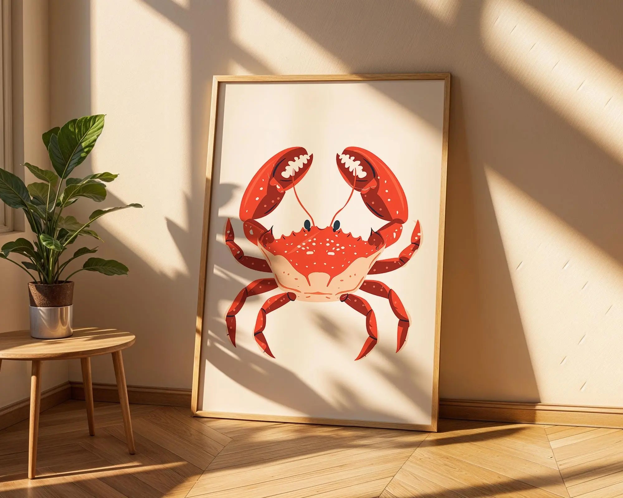 Bold Red Crab Art Print | Coastal Nautical Decor wall art print, modern home decor, unframed artwork by Nomad & Nest