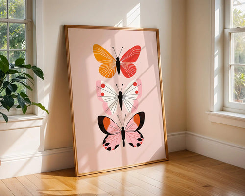 Butterfly Trio Art Print | Colorful Insect Illustration, Botanical Wall Decor wall art print, modern home decor, unframed artwork by Nomad & Nest