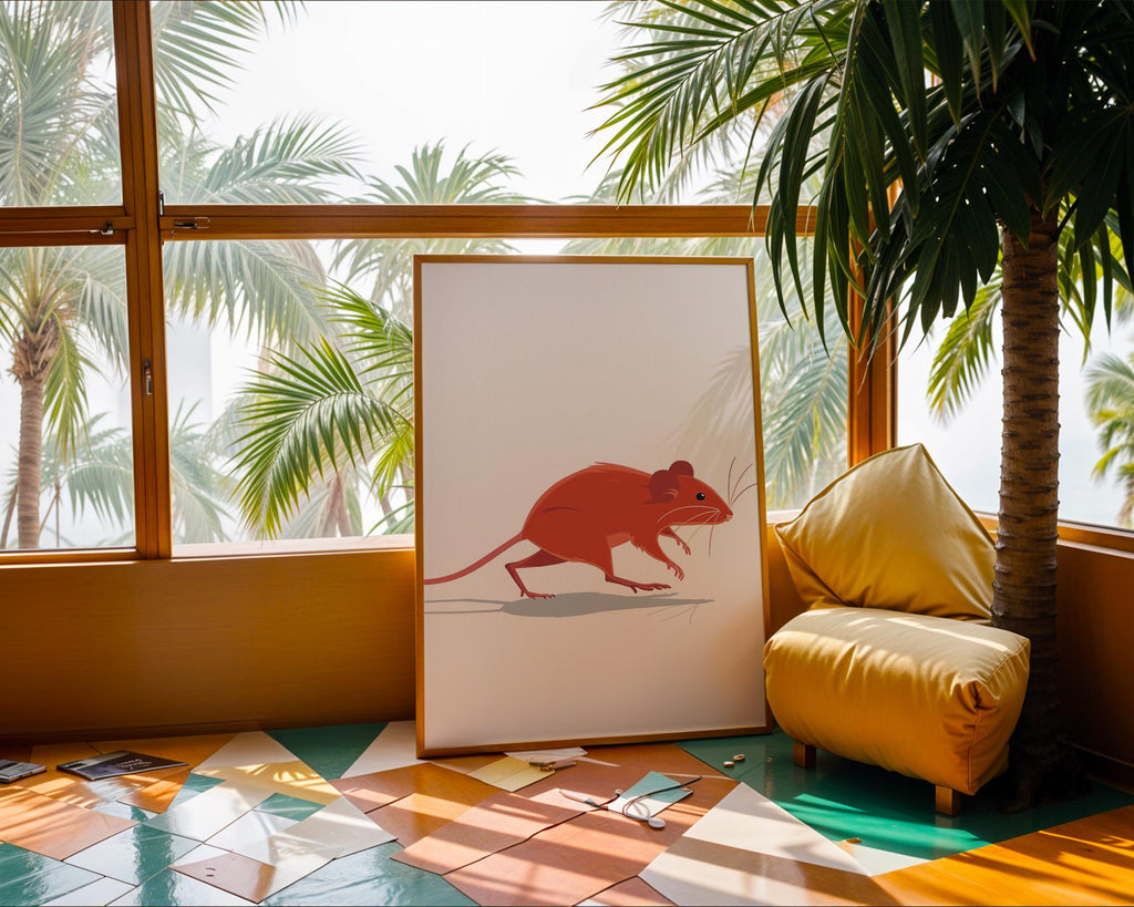 Mouse Wall Art | Scandinavian Nursery Print wall art print, modern home decor, unframed artwork by Nomad & Nest