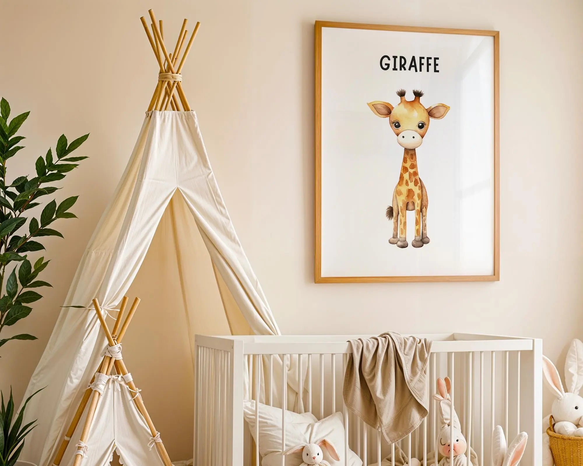 Playroom Ideas | Giraffe Nursery Wall Art | Safari Animal Baby Decor wall art print, modern home decor, unframed artwork by Nomad & Nest