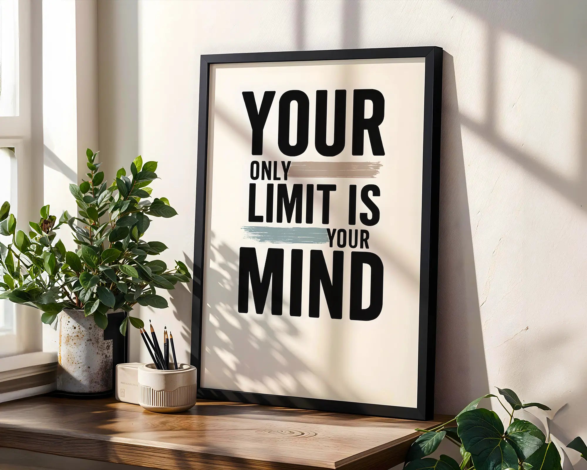 Positive Emotion | Your Only Limit Is Your Mind | Bold Motivational Typography Wall Art wall art print, modern home decor, unframed artwork by Nomad & Nest