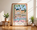 Seville Spain Travel Poster | Sagrada Familia Architecture Print wall art print, modern home decor, unframed artwork by Nomad & Nest