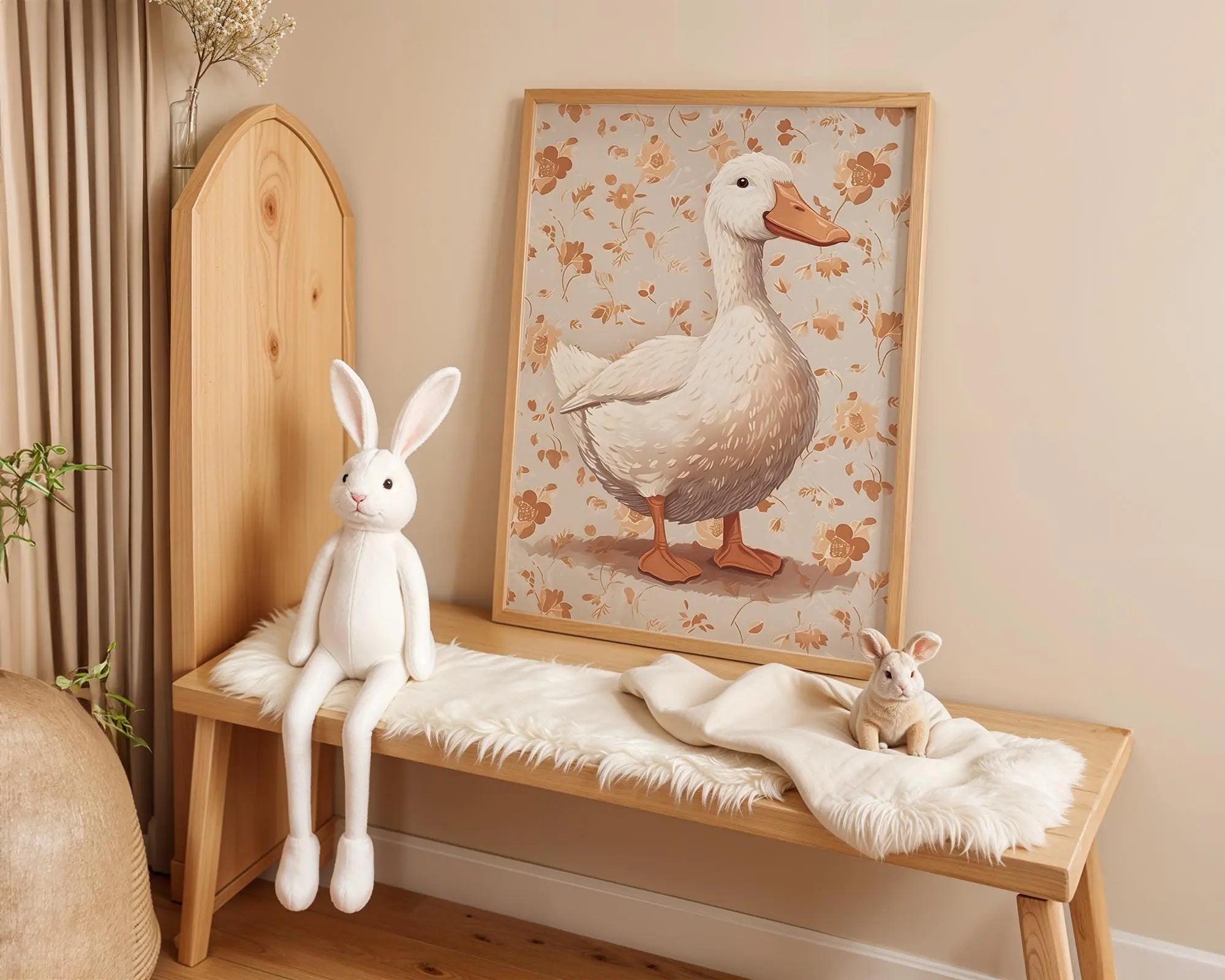 Playroom Ideas | Vintage Goose Nursery Wall Art – Neutral Farm Baby Print wall art print, modern home decor, unframed artwork by Nomad & Nest