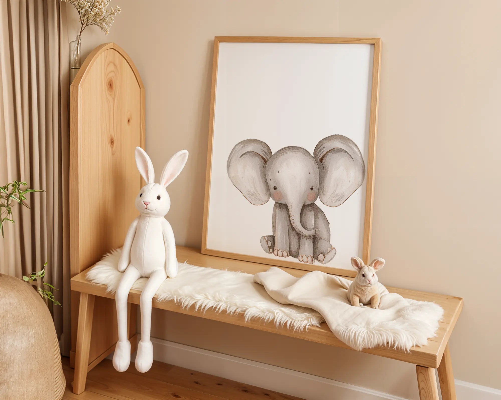 Playroom Ideas | Sweet Elephant Nursery Wall Art | Neutral Animal Baby Print wall art print, modern home decor, unframed artwork by Nomad & Nest