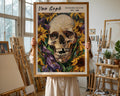 Van Gogh Print | Skull Art  | Gothic Sunflowers & Irises Poster wall art print, modern home decor, unframed artwork by Nomad & Nest
