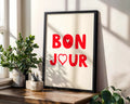 Positive Emotion | Bon Jour | Playful Love Typography Print | Modern Valentine Wall Art wall art print, modern home decor, unframed artwork by Nomad & Nest