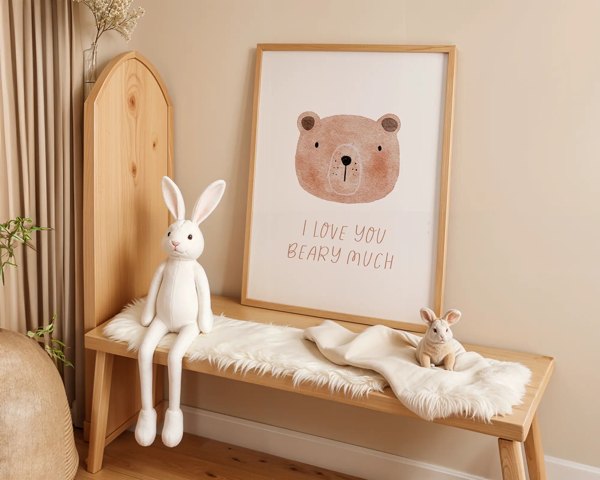 Playroom Ideas | I Love You Beary Much Nursery Wall Art | Cute Bear Print wall art print, modern home decor, unframed artwork by Nomad & Nest