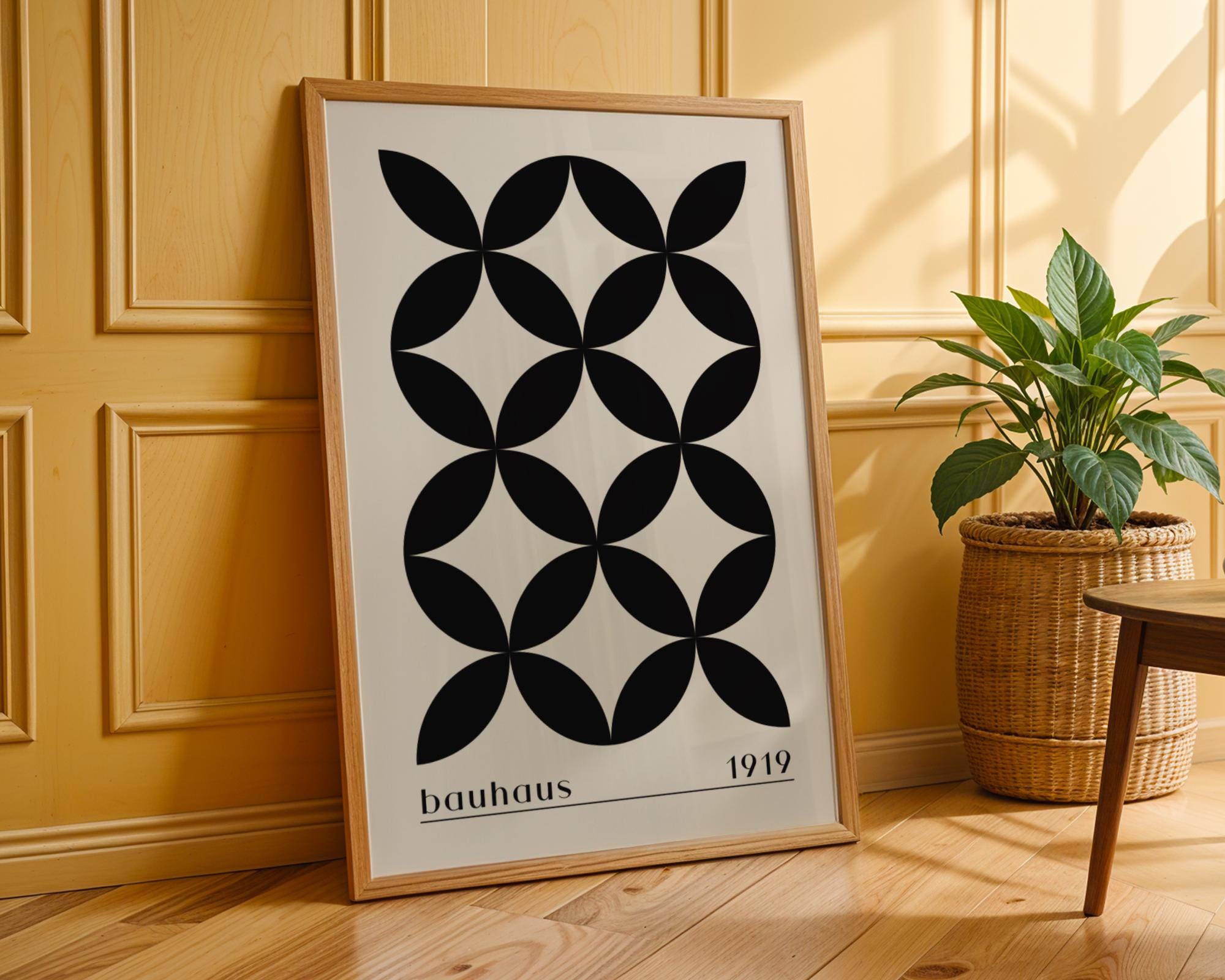 Bauhaus Poster Art Print | Minimalist Black and White Geometric wall art print, modern home decor, unframed artwork by Nomad & Nest
