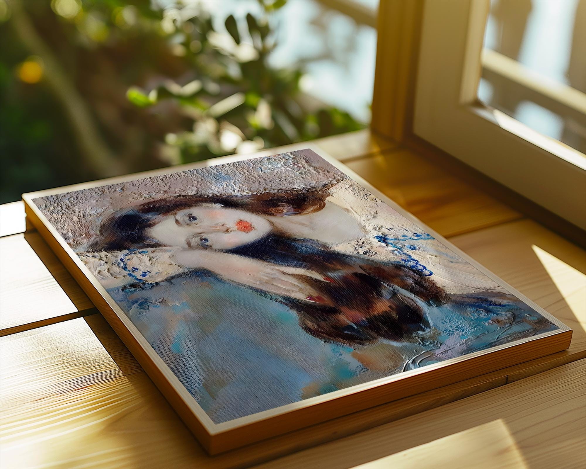 Dreamy Woman Portrait Art Print | Impressionist Textured Poster wall art print, modern home decor, unframed artwork by Nomad & Nest