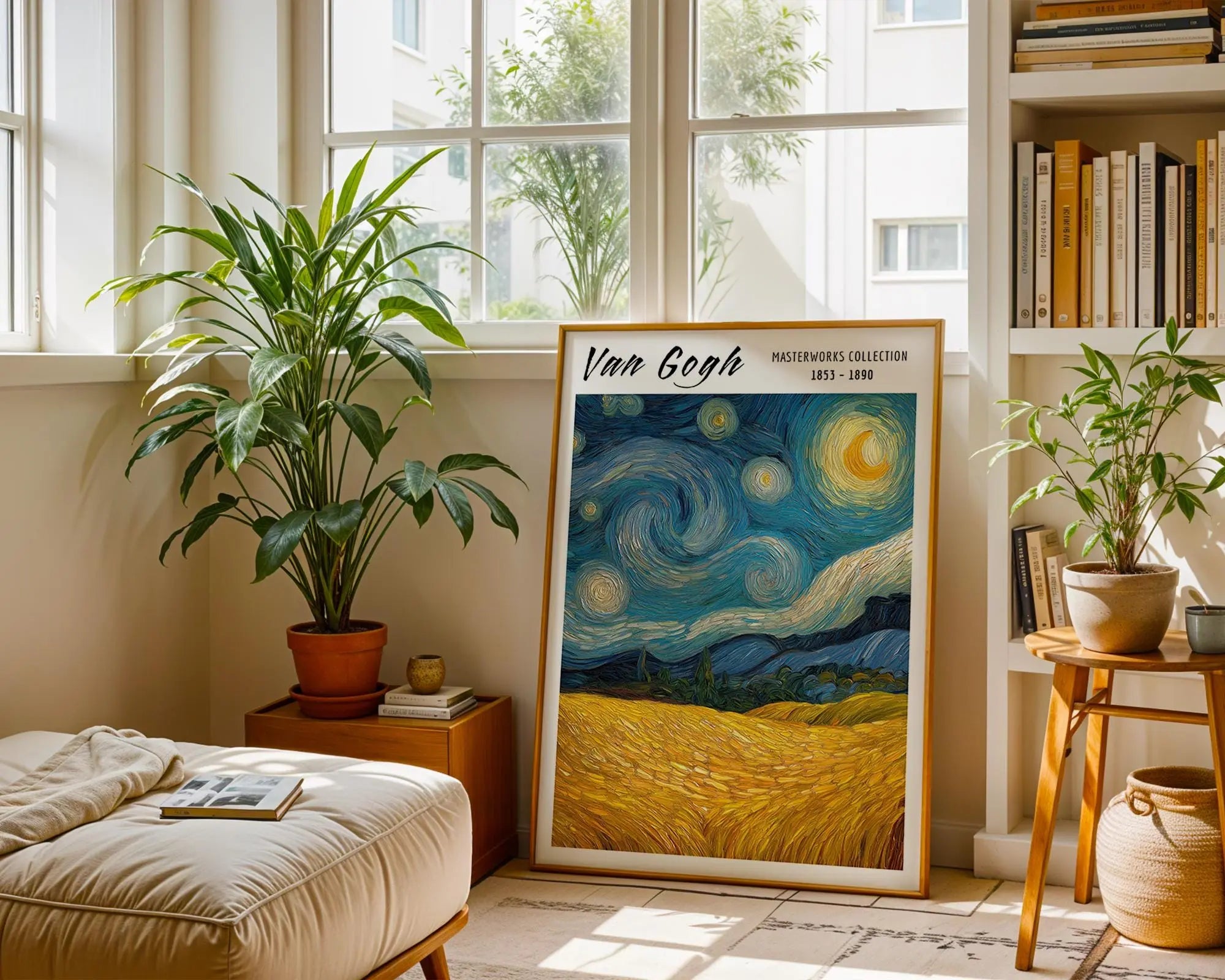 Van Gogh Print | Starry Night Wheatfield  | Impressionist Landscape Poster wall art print, modern home decor, unframed artwork by Nomad & Nest