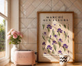 Violet Iris Botanical Art Print | French Floral Poster wall art print, modern home decor, unframed artwork by Nomad & Nest