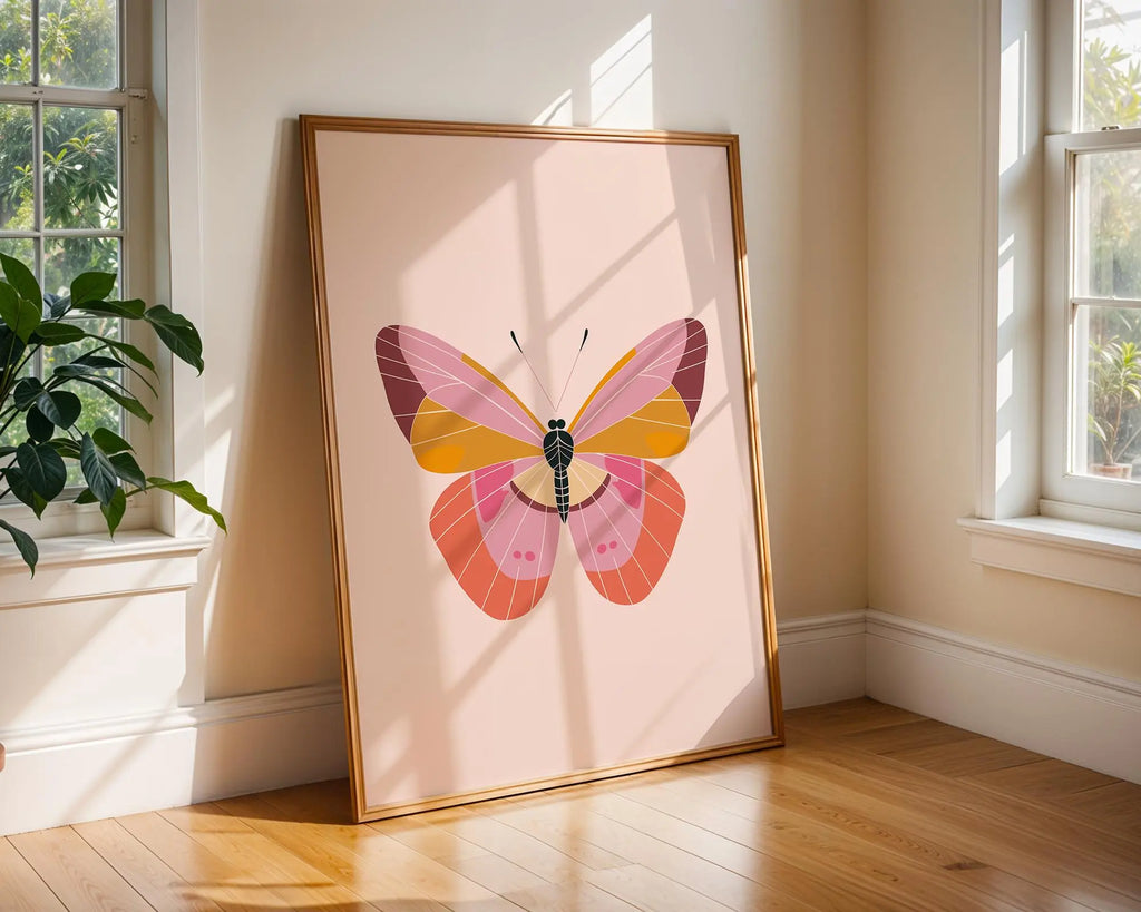 Modern Butterfly Art Print | Colorful Insect Illustration wall art print, modern home decor, unframed artwork by Nomad & Nest