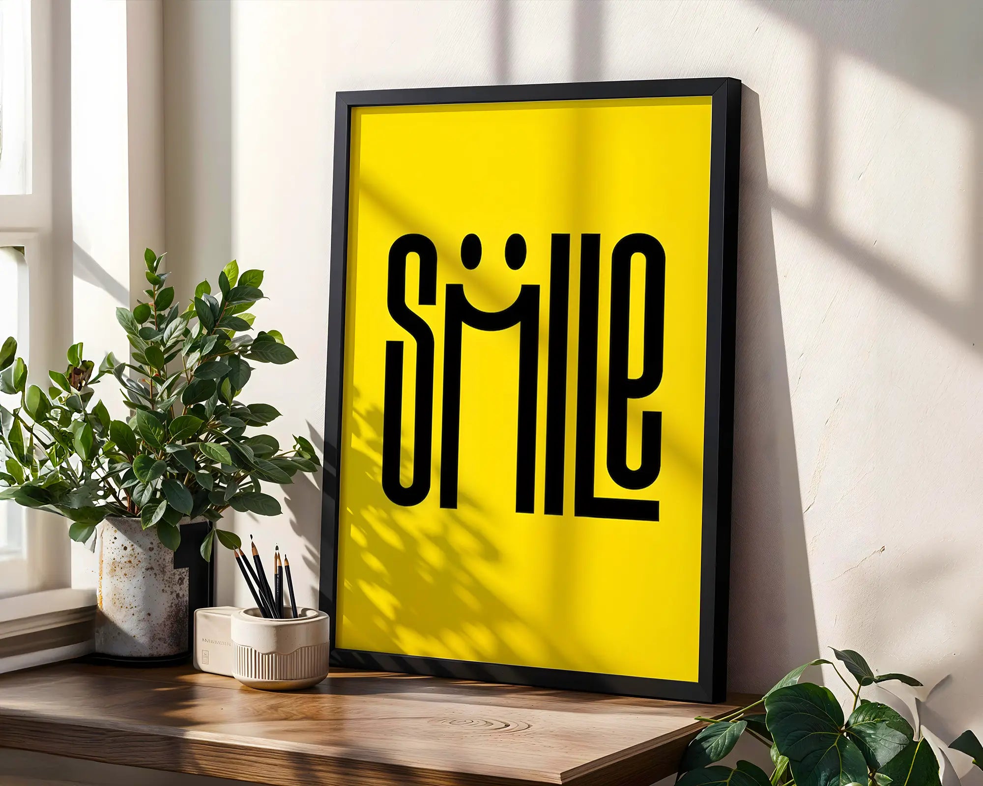 Positive Emotion | Smile Typography Poster | Happy Minimal Wall Art | Bright Modern Quote Print wall art print, modern home decor, unframed artwork by Nomad & Nest