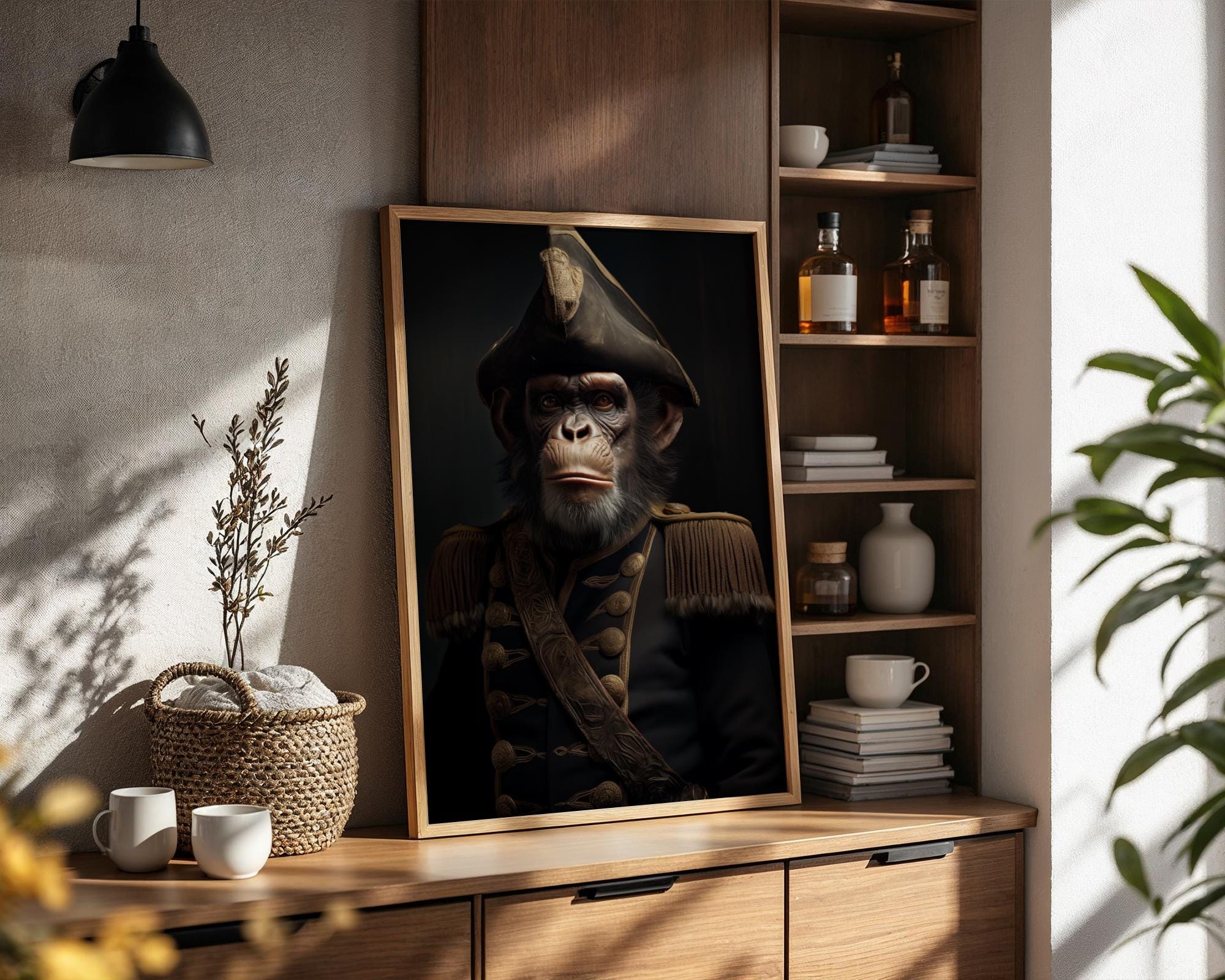 Regal Monkey Portrait Print | Eclectic Animal Wall Art wall art print, modern home decor, unframed artwork by Nomad & Nest