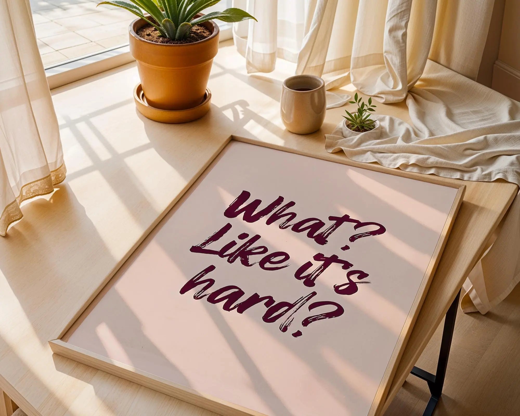 What Like It’s Hard Print | Sassy Quote, Confidence Decor wall art print, modern home decor, unframed artwork by Nomad & Nest