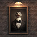 Duck in Tuxedo Art Print | Whimsical Animal Portrait wall art print, modern home decor, unframed artwork by Nomad & Nest
