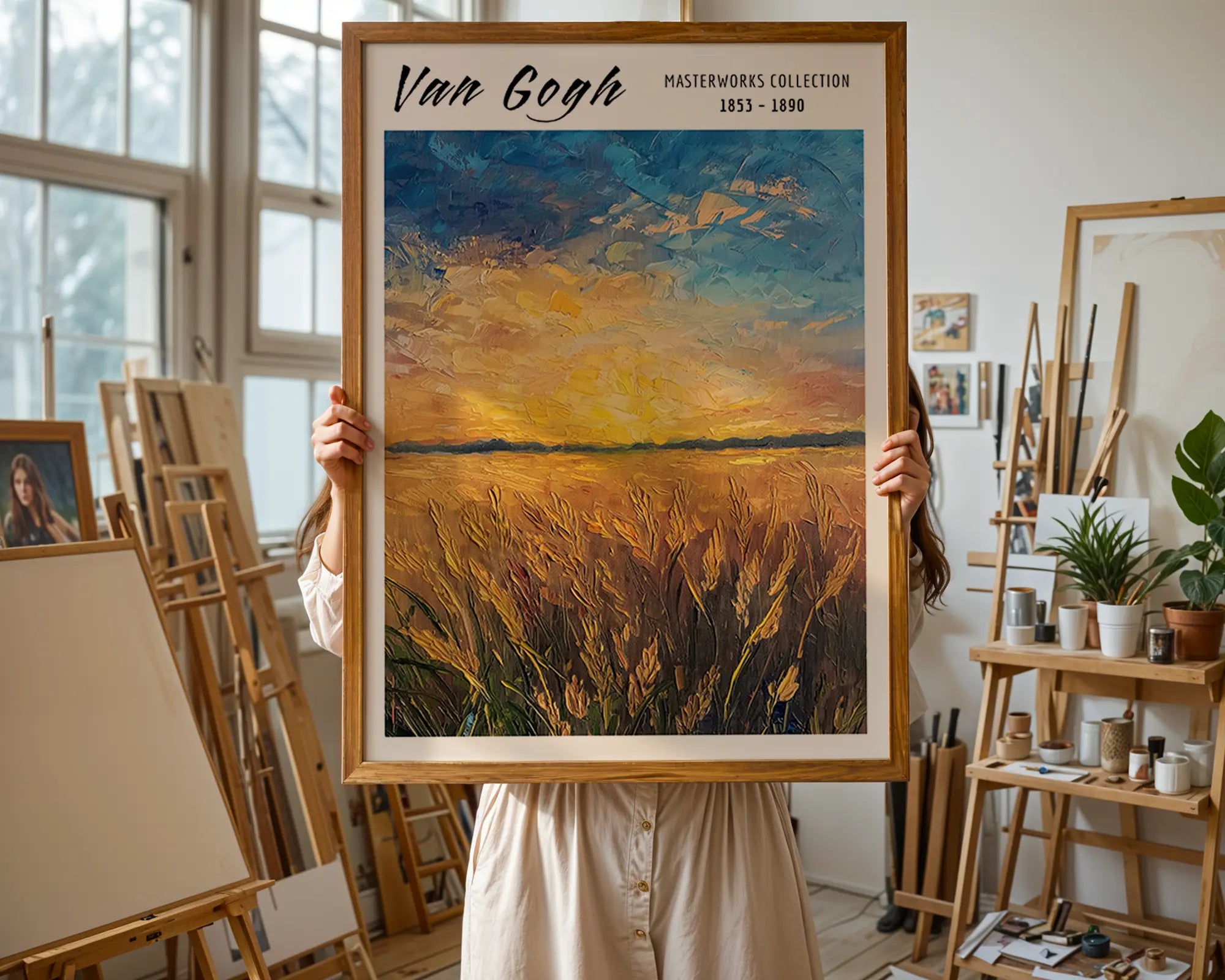 Van Gogh Print | Wheatfield Sunset  | Impressionist Landscape Poster wall art print, modern home decor, unframed artwork by Nomad & Nest
