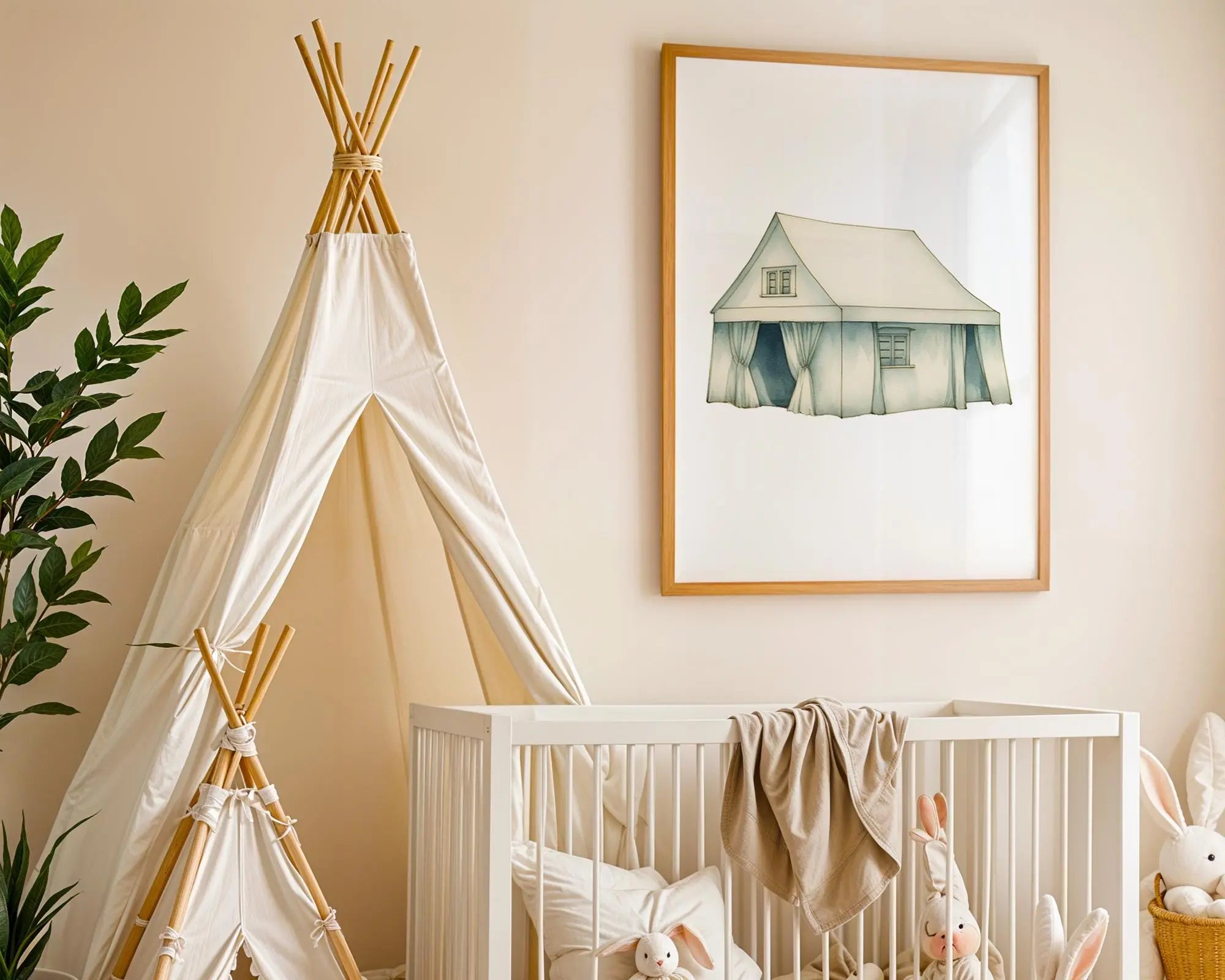 Playroom Ideas | Play Tent Nursery Wall Art | Imaginative Kids Room Print wall art print, modern home decor, unframed artwork by Nomad & Nest