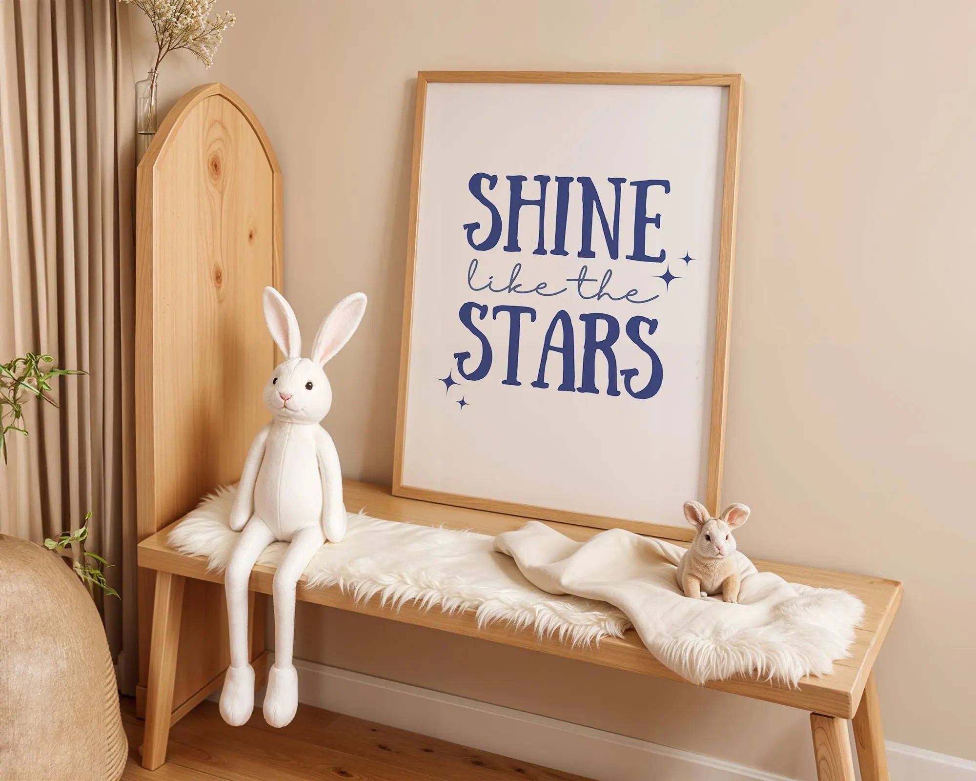 Playroom Ideas | Shine Like The Stars Nursery Wall Art | Celestial Quote Print wall art print, modern home decor, unframed artwork by Nomad & Nest
