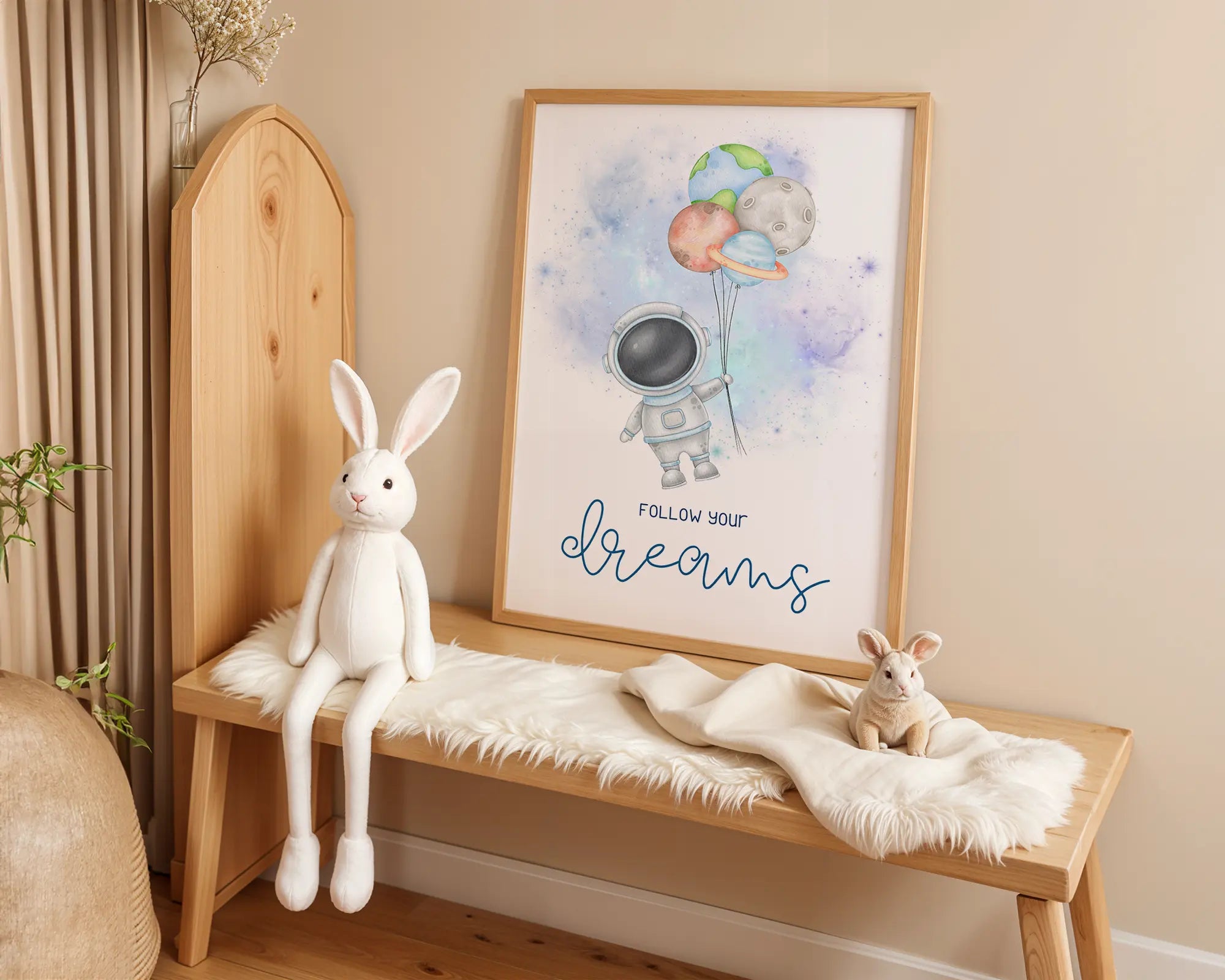 Playroom Ideas | Astronaut Nursery Print | Follow Dreams Space Wall Art wall art print, modern home decor, unframed artwork by Nomad & Nest
