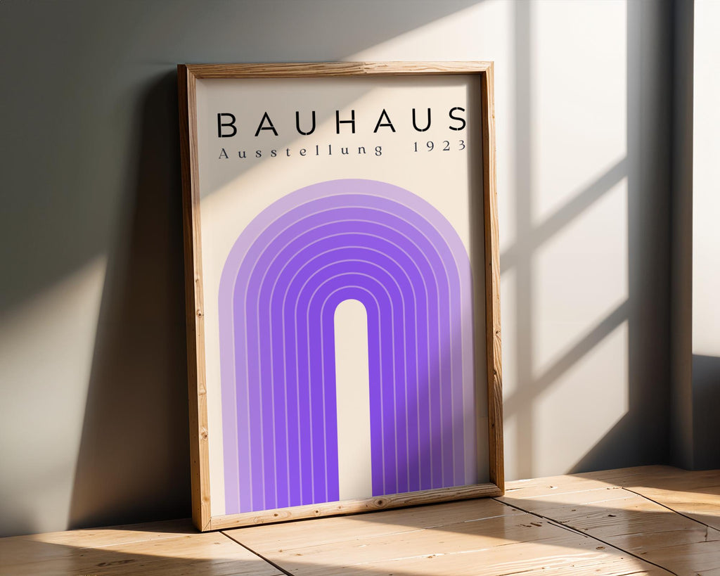 Bauhaus Poster Art Print | Purple Geometric Arch, Mid-Century Modern wall art print, modern home decor, unframed artwork by Nomad & Nest