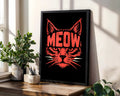 Positive Emotion | Meow Cat Poster | Bold Graphic Feline Wall Art | Modern Pop Animal Print wall art print, modern home decor, unframed artwork by Nomad & Nest