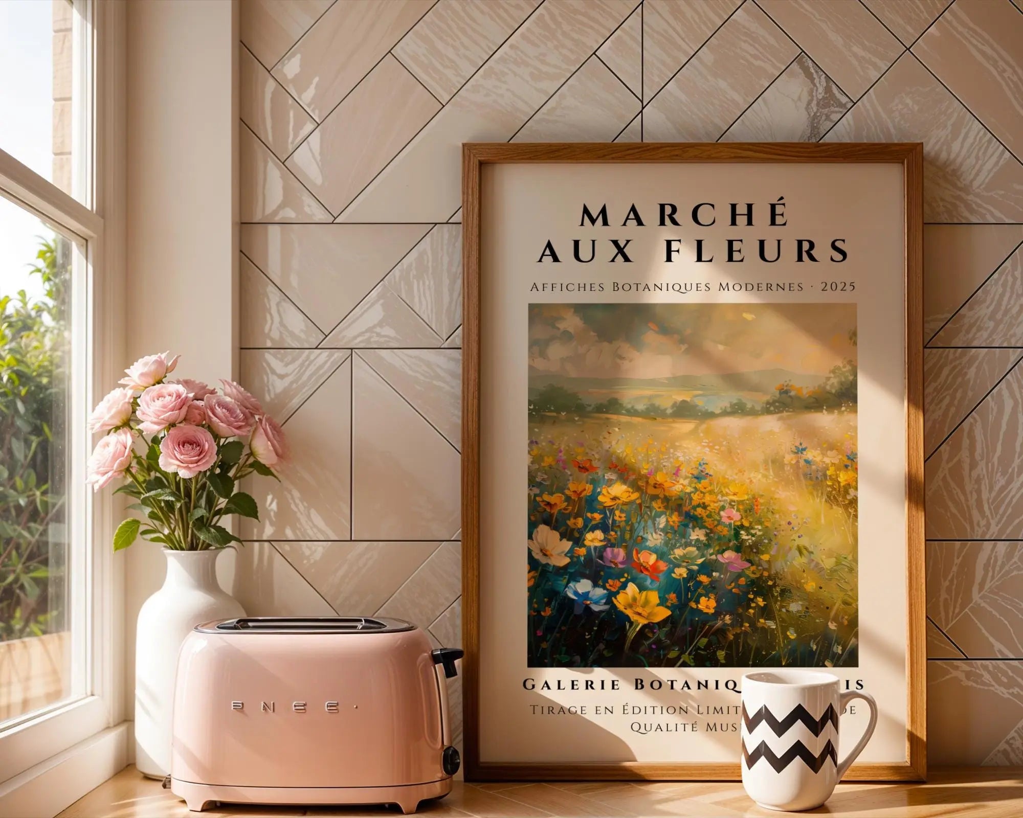 Golden Field Floral Print | French Country Cottage Wall Art wall art print, modern home decor, unframed artwork by Nomad & Nest