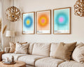 Colourful Prints | Sun Sea Salt Gradient Art Print Set | Modern Coastal Decor (Set of 3) wall art print, modern home decor, unframed artwork by Nomad & Nest