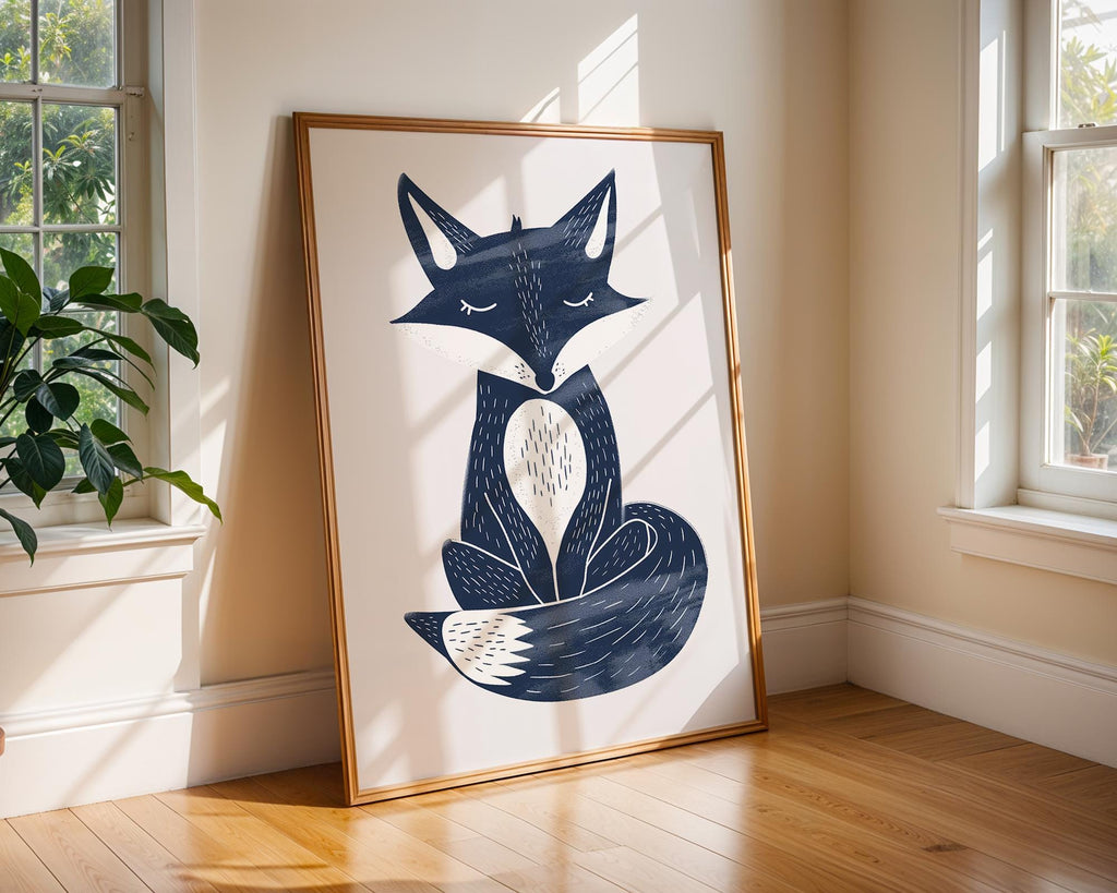 Minimalist Fox Print, Scandinavian Woodland Nursery Decor wall art print, modern home decor, unframed artwork by Nomad & Nest