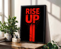 Positive Emotion | Rise Up Typography Wall Art | Bold Motivational Quote Poster | Red Black Statement Print wall art print, modern home decor, unframed artwork by Nomad & Nest