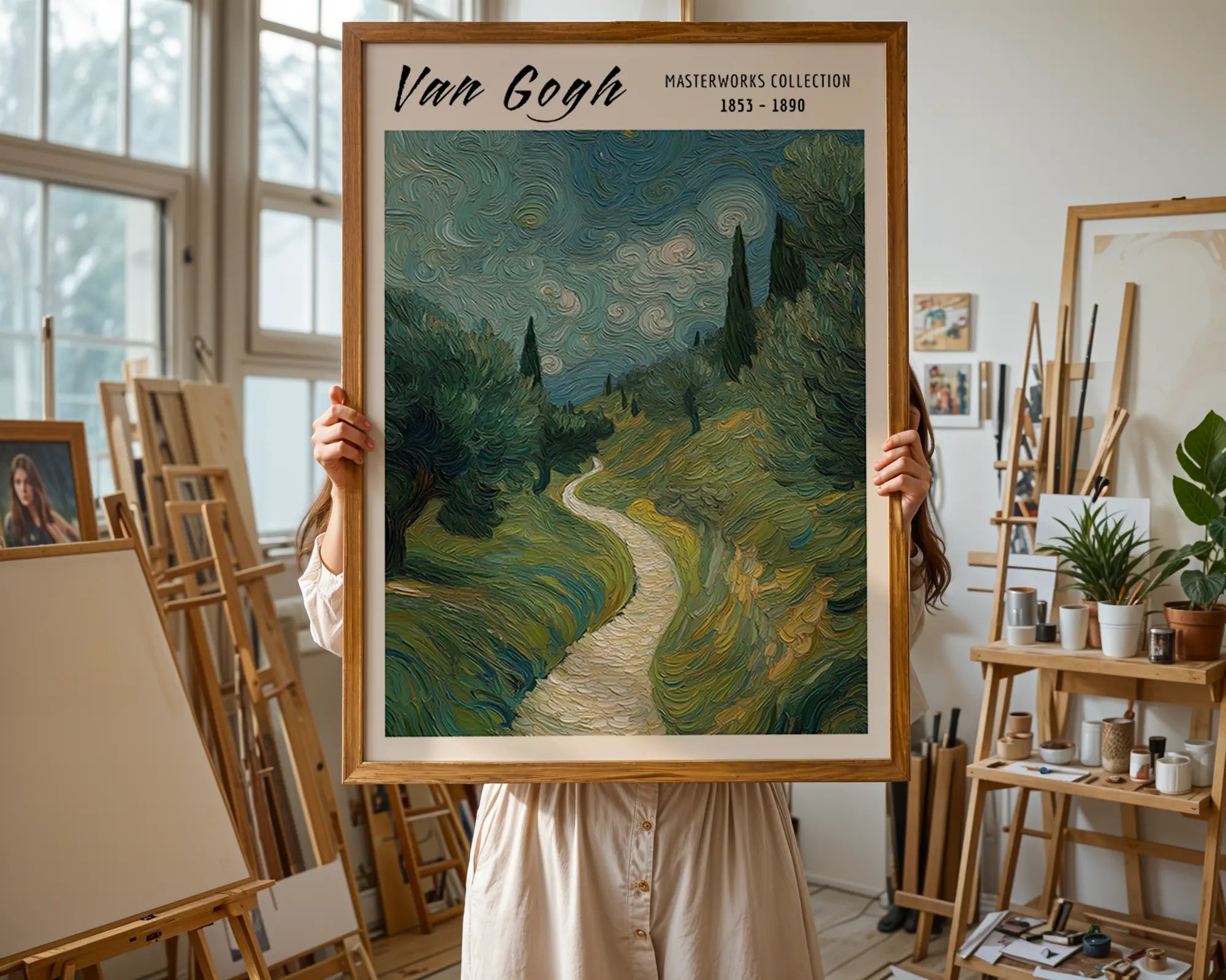 Van Gogh Print | Cypress Trees  | Impressionist Landscape Art wall art print, modern home decor, unframed artwork by Nomad & Nest