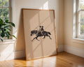 Vintage Equestrian Print | Sepia Tone Horse Riding Poster wall art print, modern home decor, unframed artwork by Nomad & Nest