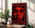 Positive Emotion | All This Love Used To Be Anger Wall Art | Emotional Face Illustration | Bold Modern Poster wall art print, modern home decor, unframed artwork by Nomad & Nest