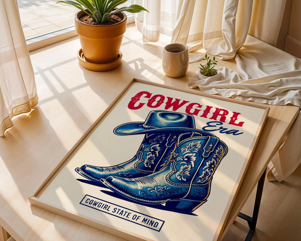 Cowgirl Boots Art Print | Western Decor wall art print, modern home decor, unframed artwork by Nomad & Nest