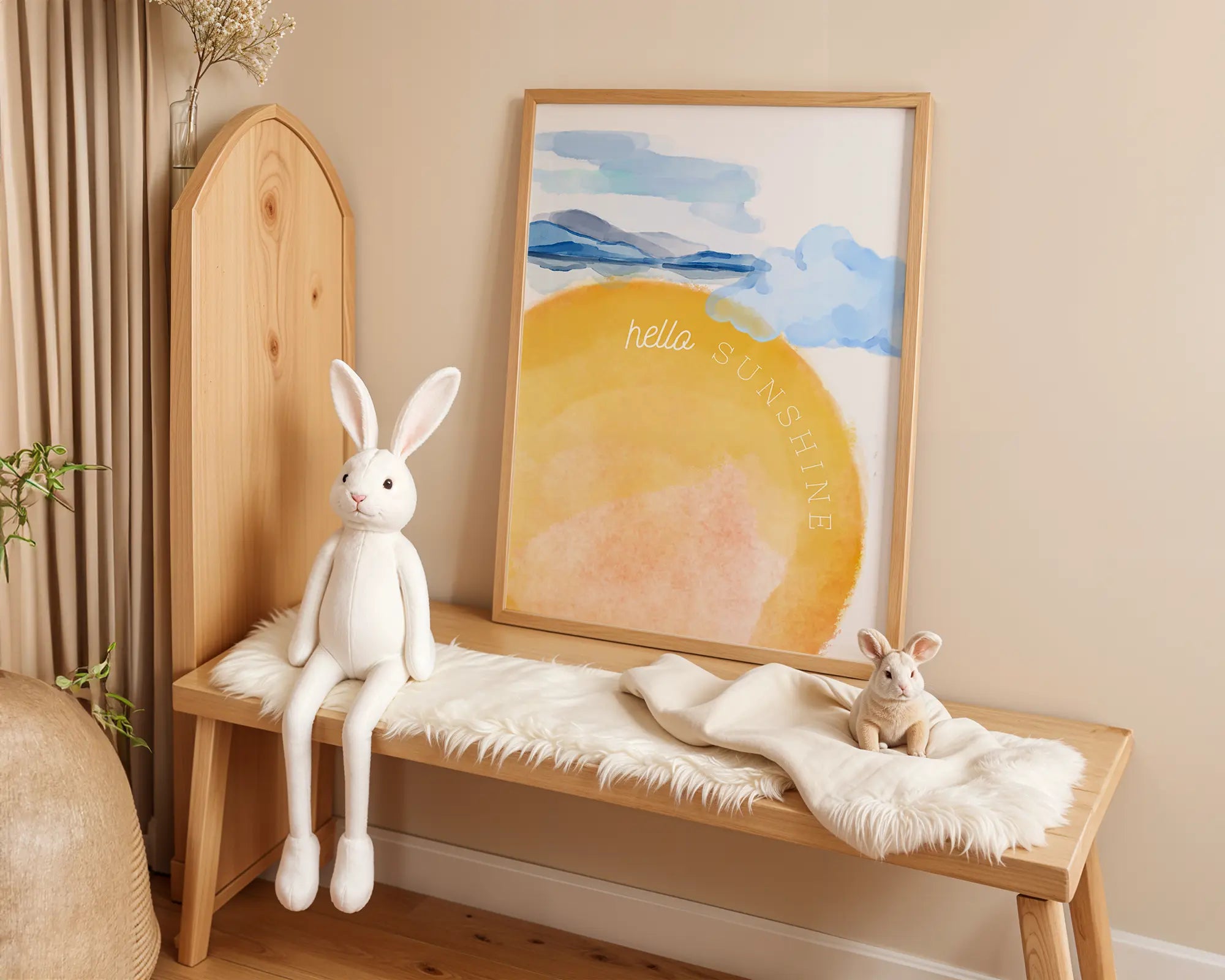 Playroom Ideas | Hello Sunshine Nursery Art | Neutral Baby Wall Print wall art print, modern home decor, unframed artwork by Nomad & Nest