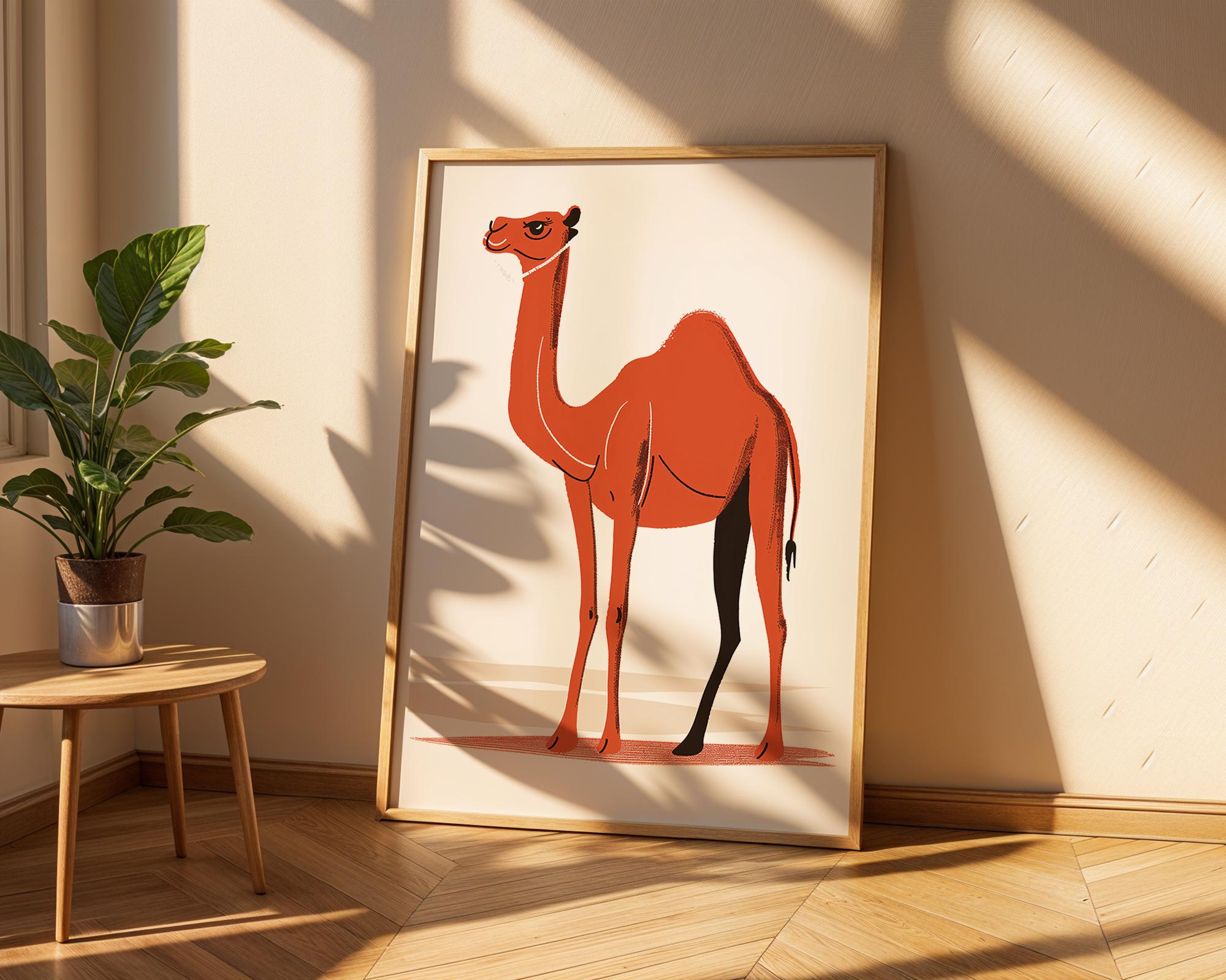 Desert Camel Art Print | Exotic Animal Wall Decor wall art print, modern home decor, unframed artwork by Nomad & Nest