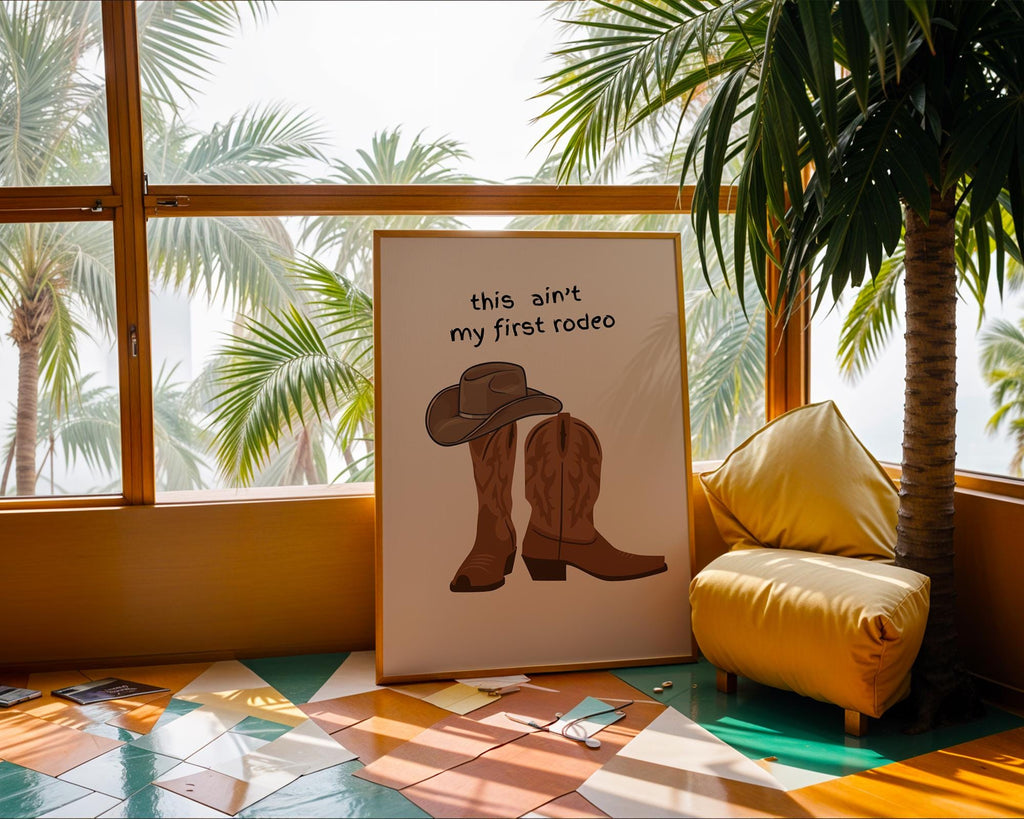 Funny Cowboy Boots Print | Western Quote Wall Art wall art print, modern home decor, unframed artwork by Nomad & Nest