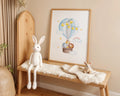 Playroom Ideas | Safari Balloon Nursery Art | Elephant Lion Giraffe Print wall art print, modern home decor, unframed artwork by Nomad & Nest