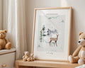 Playroom Ideas | Cozy Woodland Deer Nursery Wall Art | Winter Forest Animal Print wall art print, modern home decor, unframed artwork by Nomad & Nest