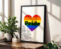 Positive Emotion | Rainbow Pride Heart Wall Art | LGBTQ Love Symbol Print | Minimal Equality Poster wall art print, modern home decor, unframed artwork by Nomad & Nest