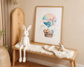 Playroom Ideas | Pink Balloon Nursery Art | Safari Animal Wall Print wall art print, modern home decor, unframed artwork by Nomad & Nest