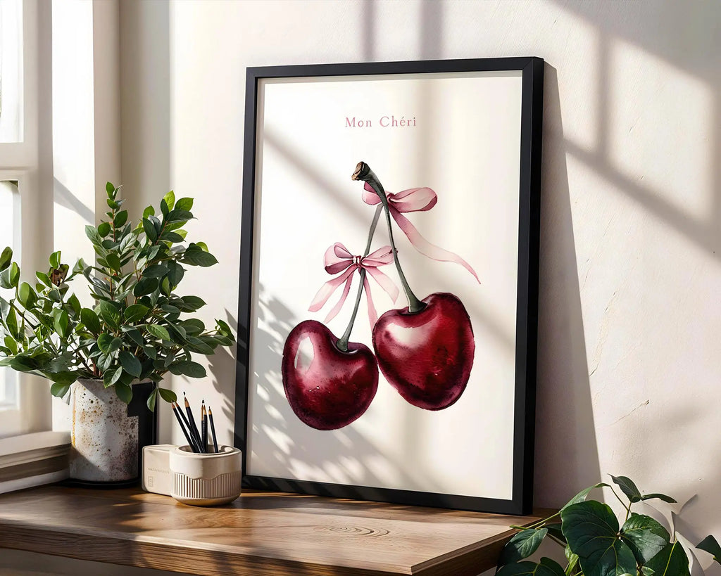 Positive Emotion | Cherry Kitchen Print – Romantic French Wall Art wall art print, modern home decor, unframed artwork by Nomad & Nest