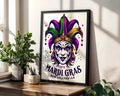 Positive Emotion | Mardi Gras Wall Art | Jester Mask Illustration | New Orleans Carnival Poster wall art print, modern home decor, unframed artwork by Nomad & Nest