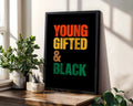 Positive Emotion | Young Gifted And Black Wall Art | Bold Cultural Typography | Empowerment Poster wall art print, modern home decor, unframed artwork by Nomad & Nest