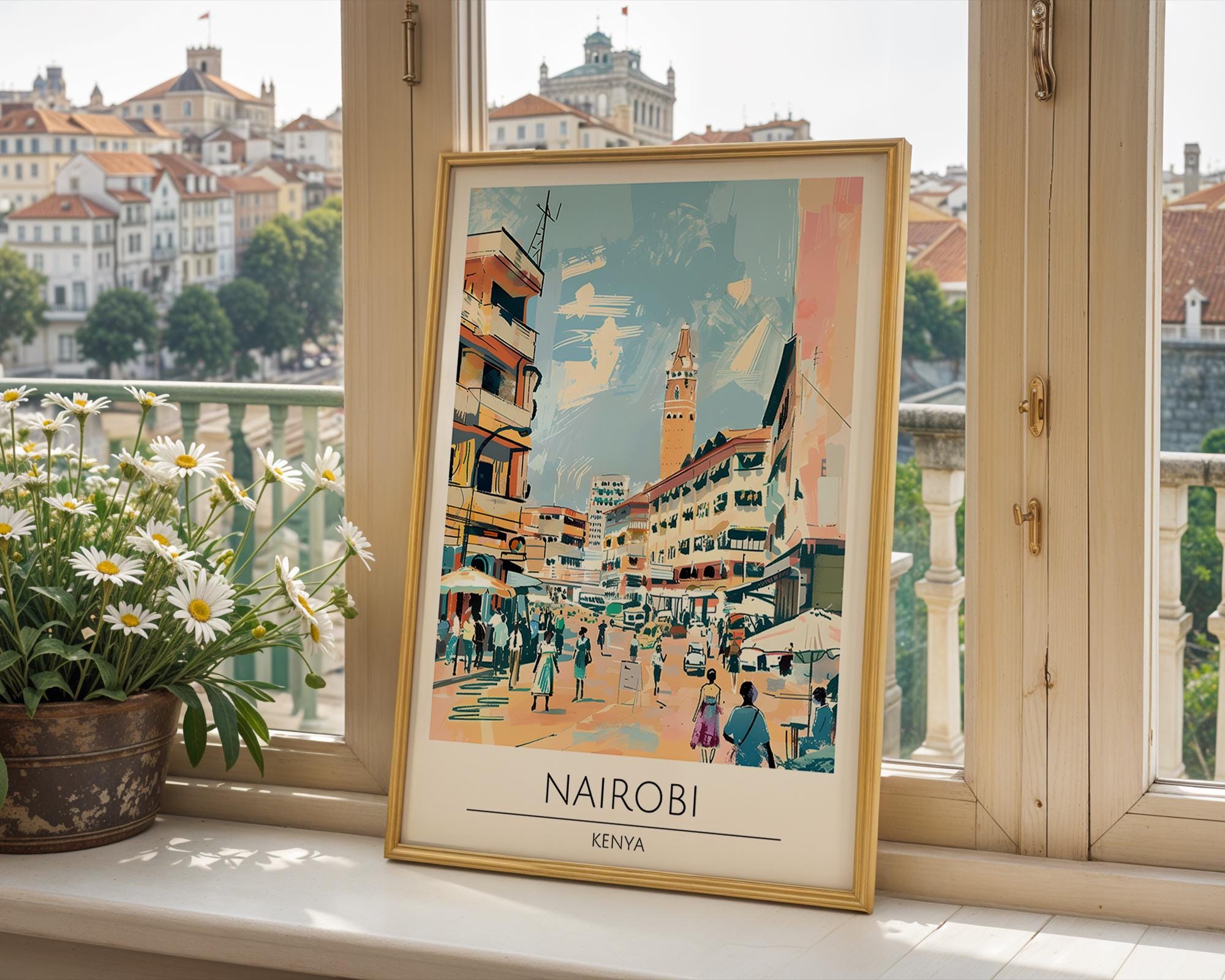 Nairobi Kenya City Art Print | Vibrant African Travel Poster wall art print, modern home decor, unframed artwork by Nomad & Nest